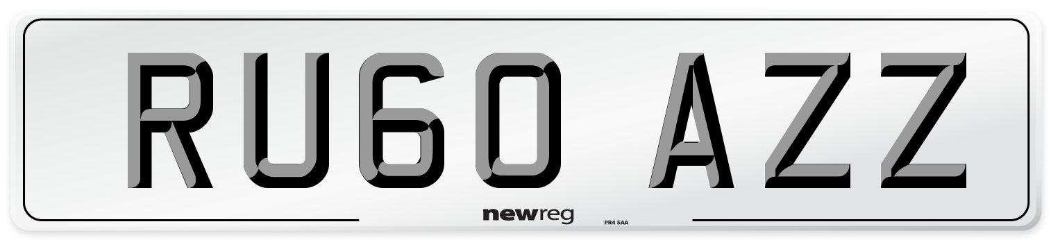 RU60 AZZ Number Plate from New Reg